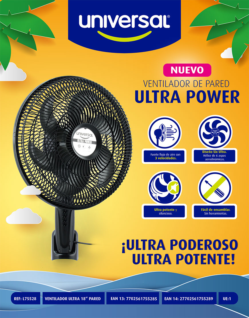 Ventilador Ultra Power pared